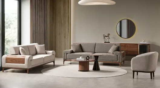 Product img 1, Perla Ahşap Ayaklı Yataklı Koltuk Takımı